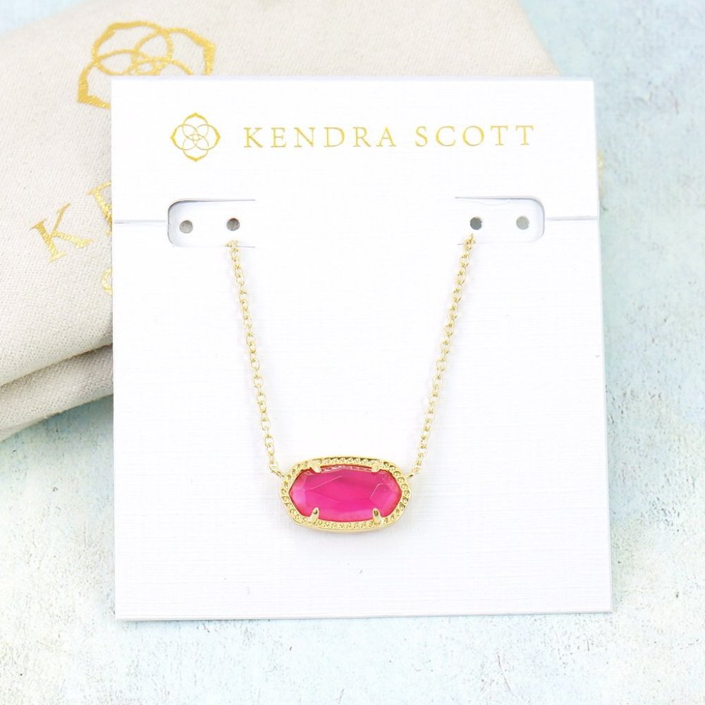 Kendra Scott Elisa Azalea Illusion Pink Necklace Gold Plated